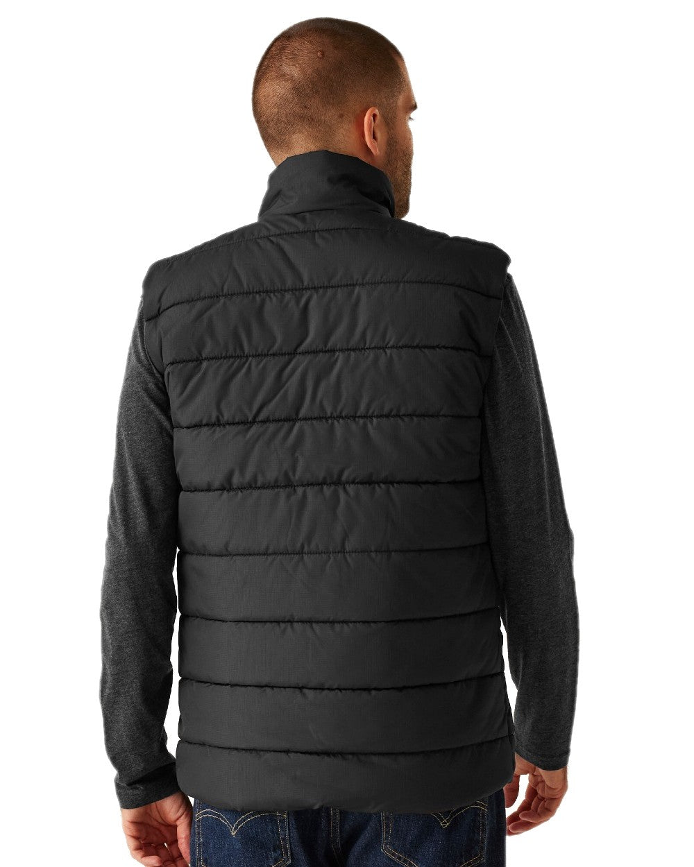 Black Seal Grey coloured Regatta Mens Navigate Thermal Bodywarmer on white background 
