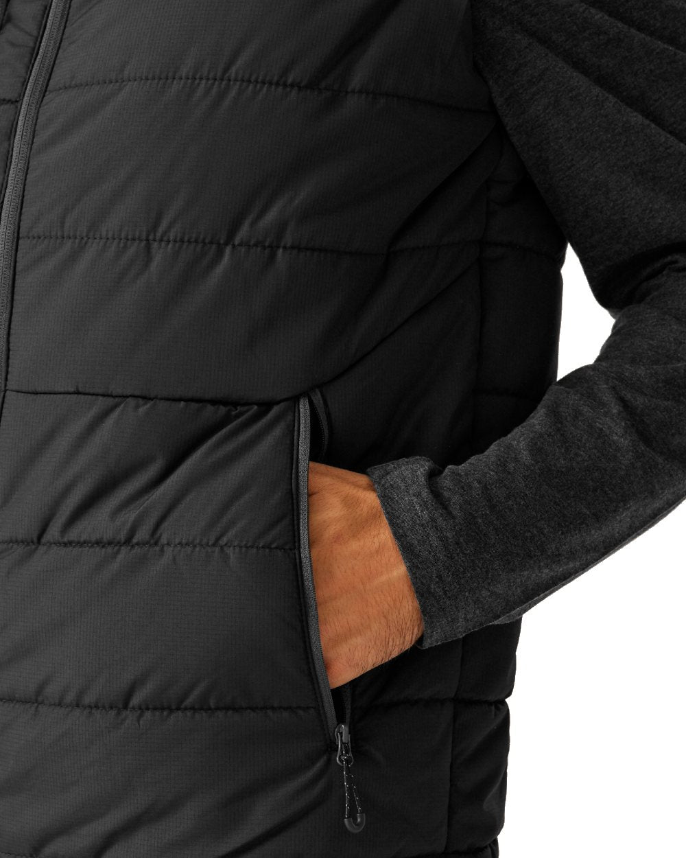 Black Seal Grey coloured Regatta Mens Navigate Thermal Bodywarmer on white background 