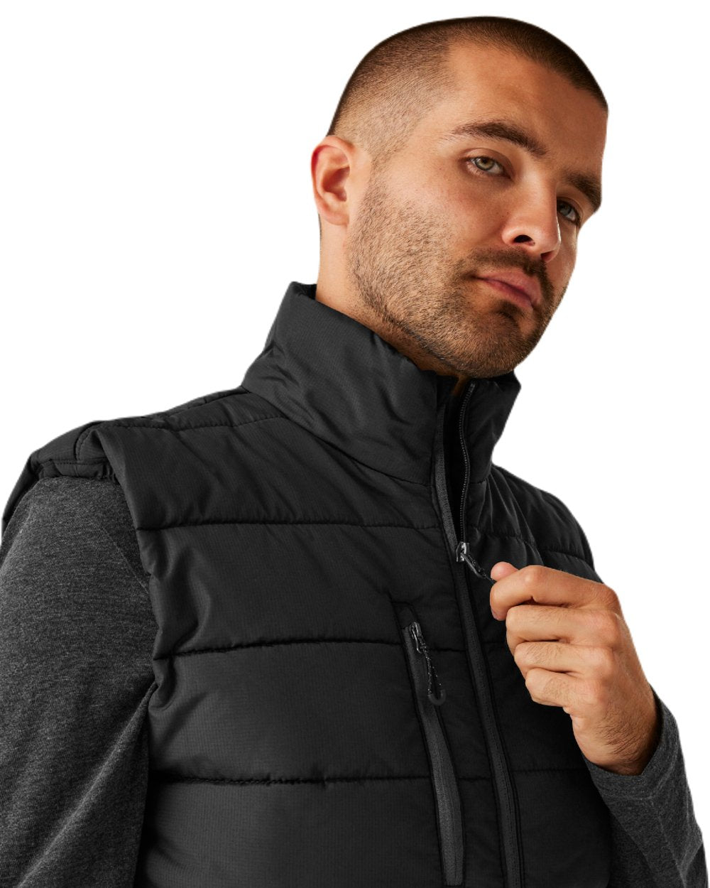 Black Seal Grey coloured Regatta Mens Navigate Thermal Bodywarmer on white background 