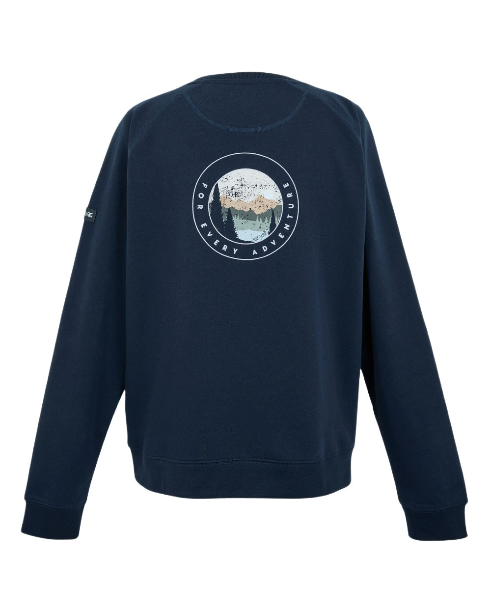 Navy For Every Adventure Coloured Regatta Mens Nithsdale Crewneck Sweatshirt on white background 