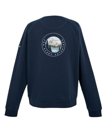 Navy For Every Adventure Coloured Regatta Mens Nithsdale Crewneck Sweatshirt on white background 