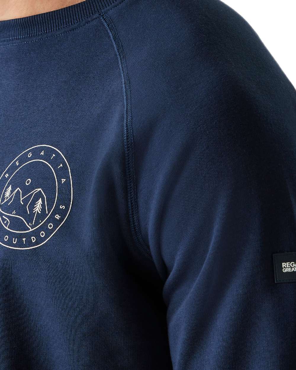 Navy For Every Adventure Coloured Regatta Mens Nithsdale Crewneck Sweatshirt on white background 