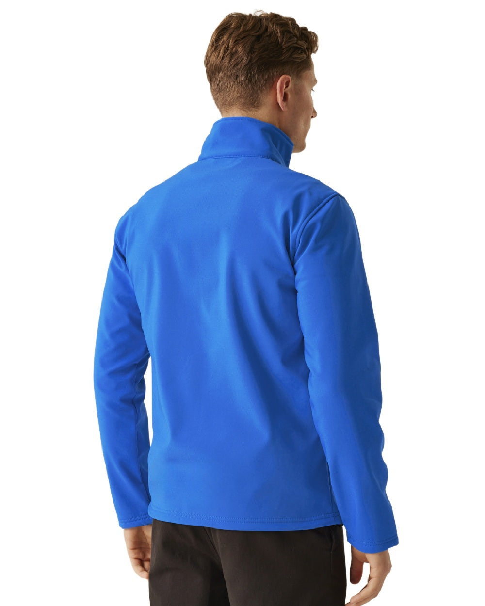 Oxford Blue Black coloured Regatta Mens Octagon II Printable 3 Layer Membrane Softshell Jacket on white background 