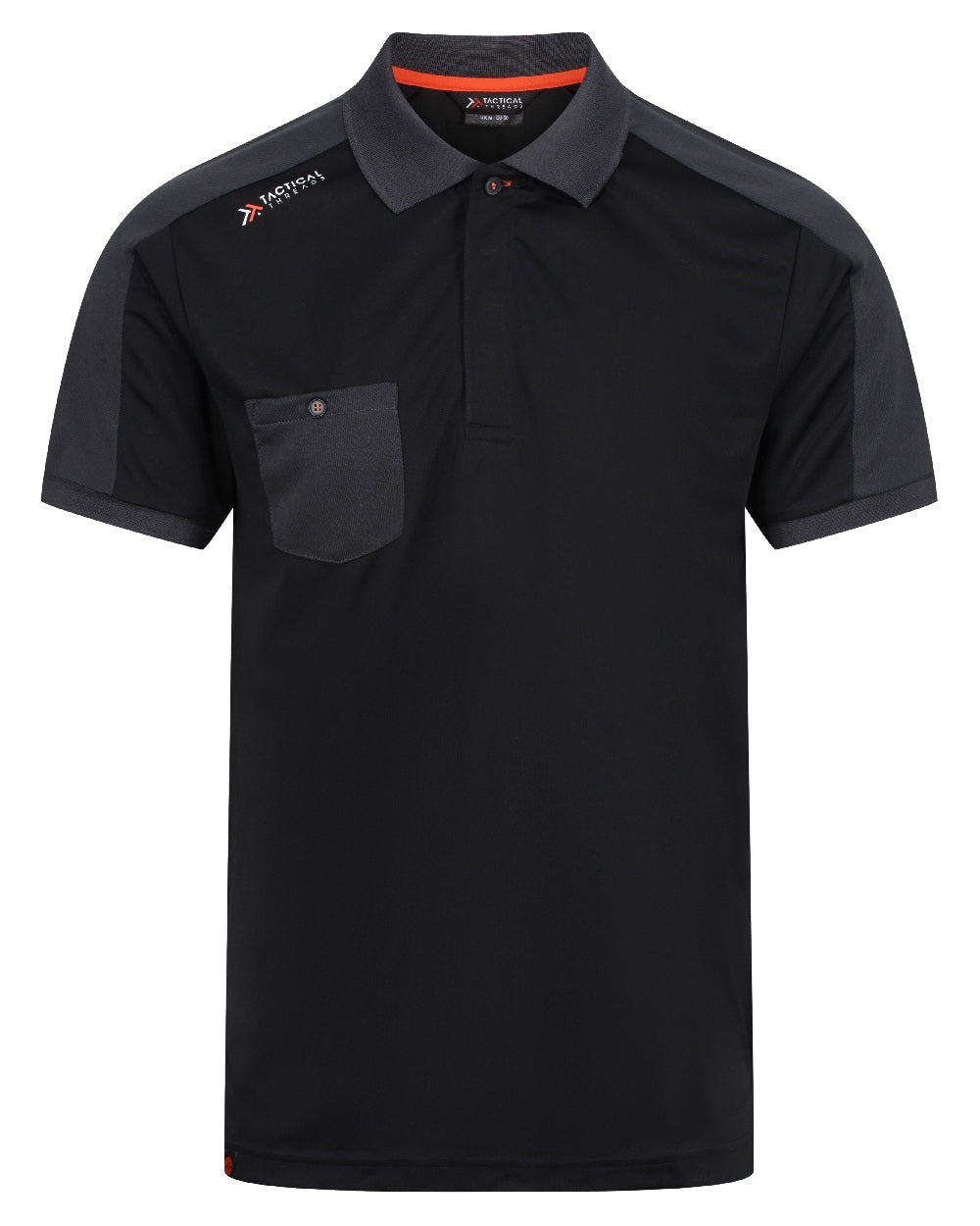 Black coloured Regatta Mens Offensive Moisture Wicking Polo Shirt on white background 