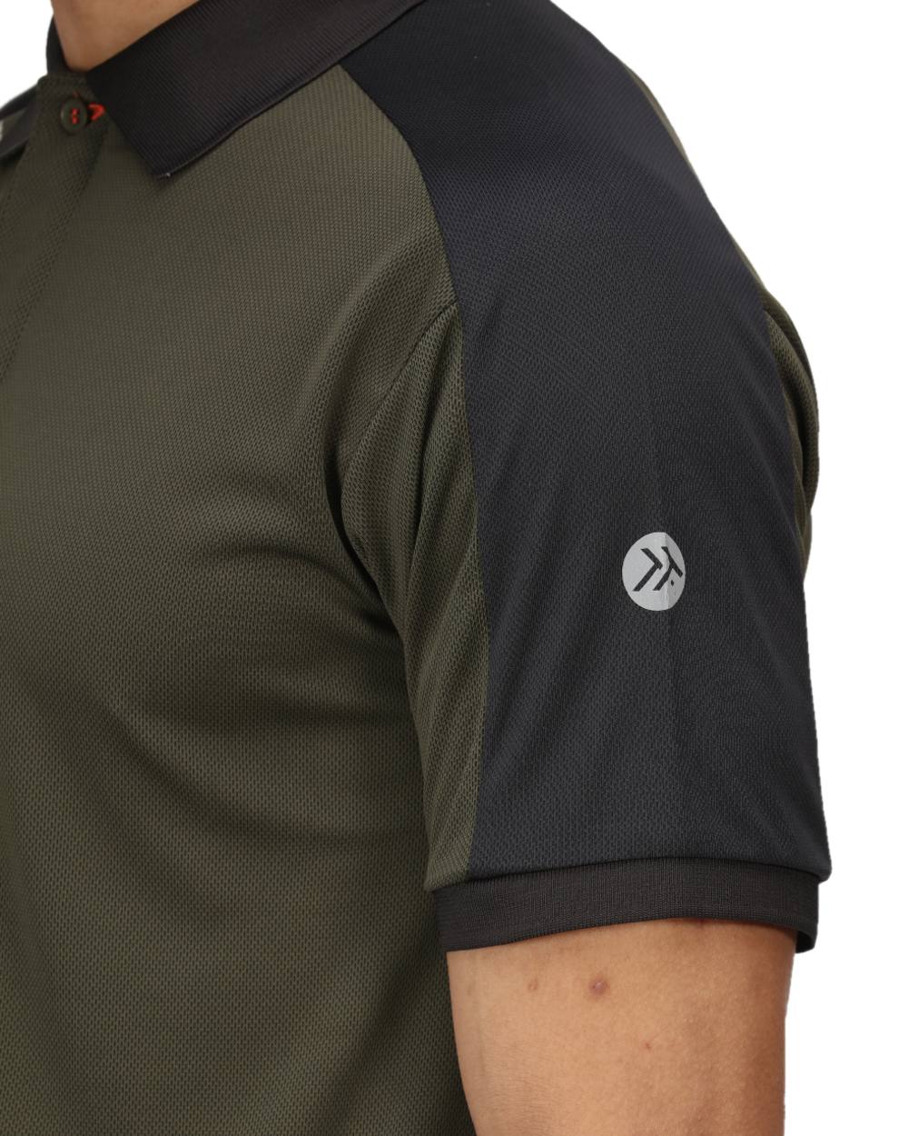 Dark Khaki coloured Regatta Mens Offensive Moisture Wicking Polo Shirt on white background 
