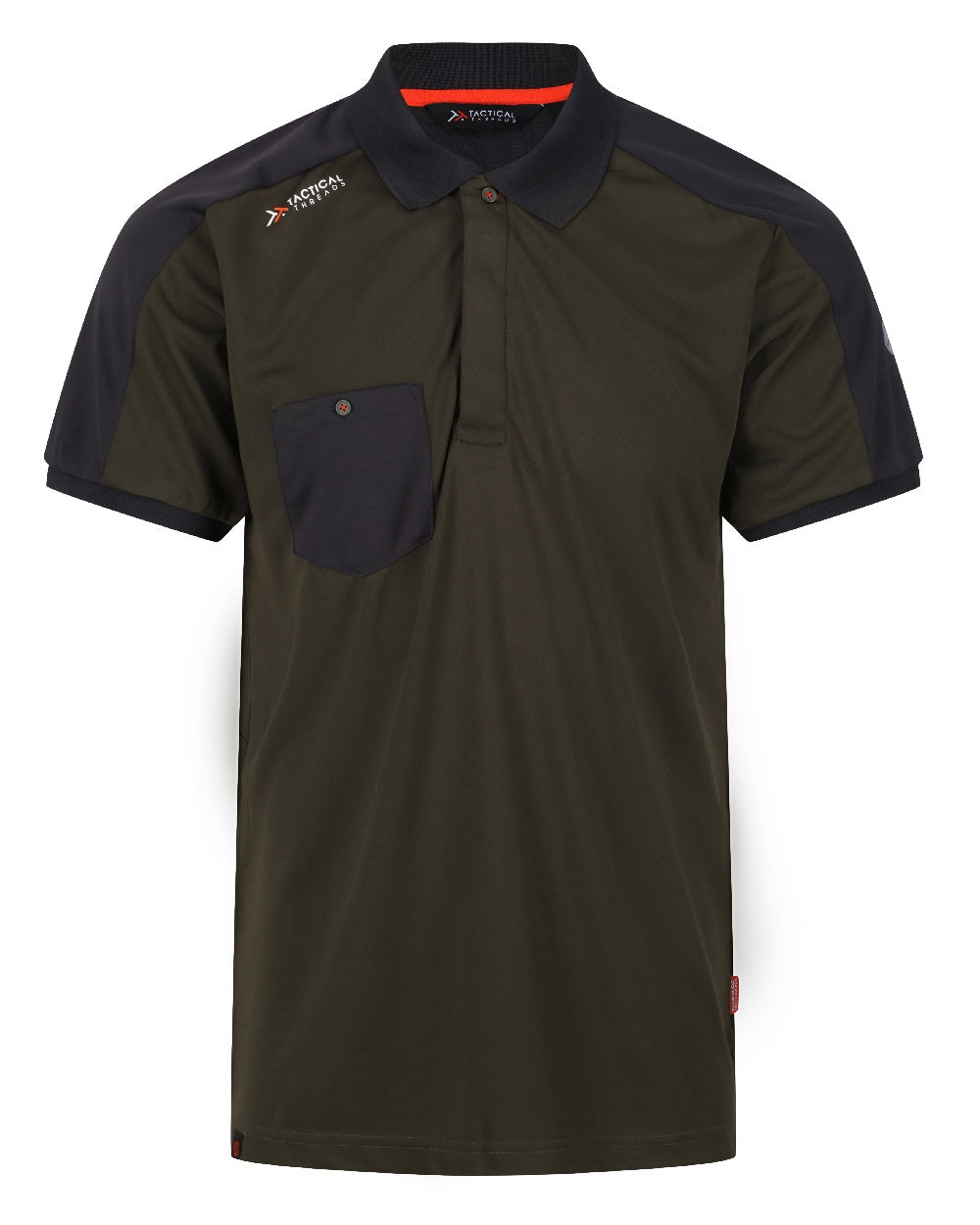 Dark Khaki coloured Regatta Mens Offensive Moisture Wicking Polo Shirt on white background 