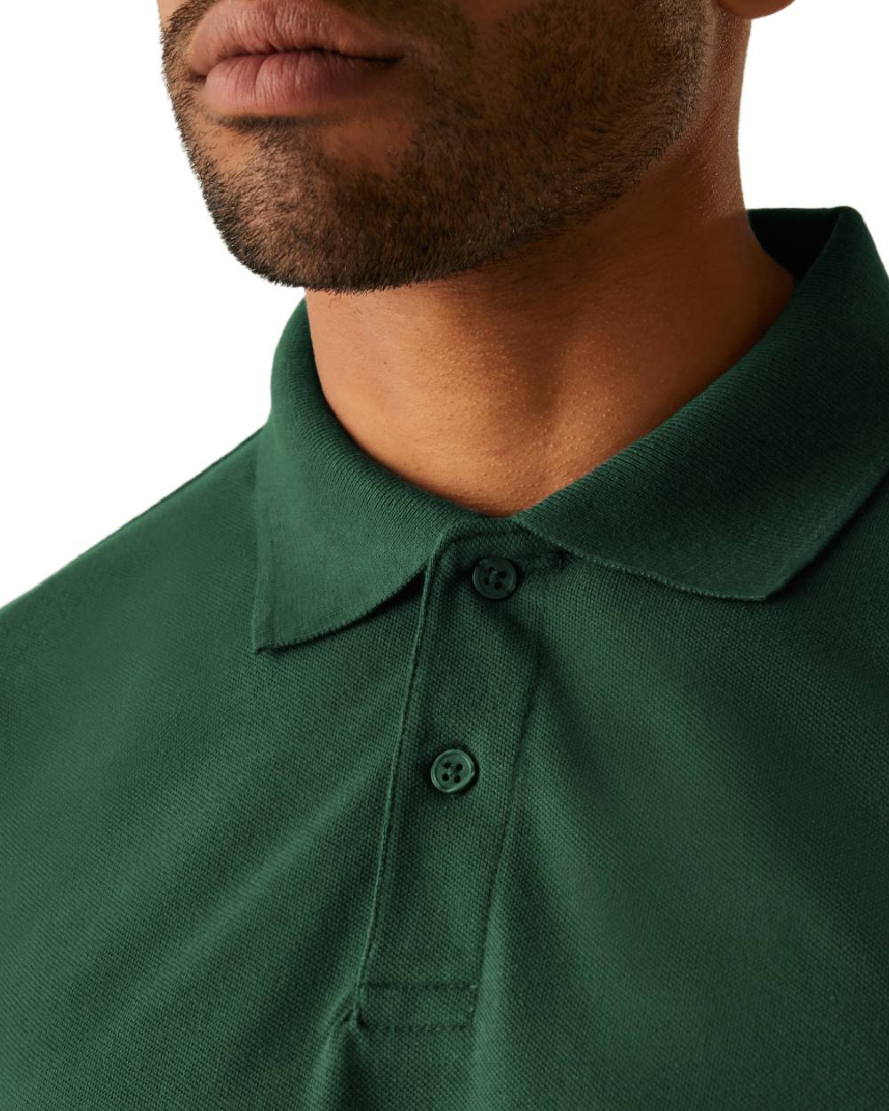 Bottle Green coloured Regatta Mens Pro 50/50 Pique Polo T-Shirt on white background 