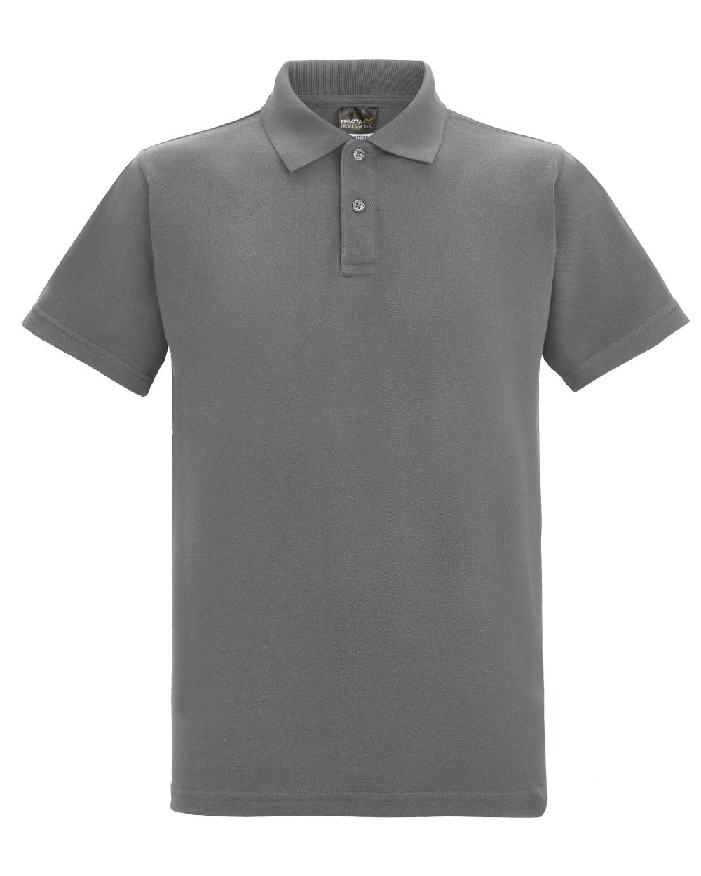 Heather Grey coloured Regatta Mens Pro 50/50 Pique Polo T-Shirt on white background 