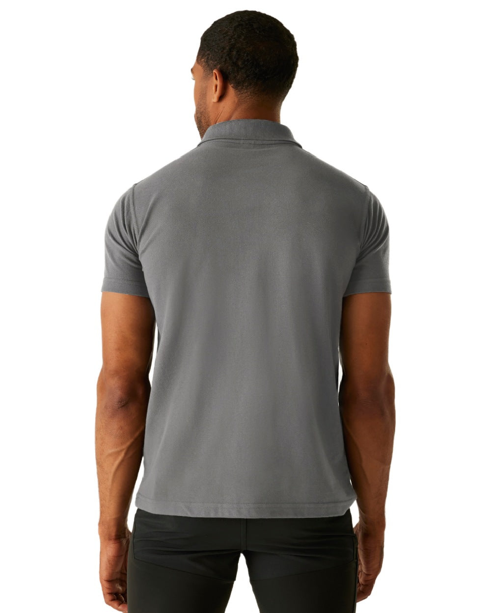 Heather Grey coloured Regatta Mens Pro 50/50 Pique Polo T-Shirt on white background 