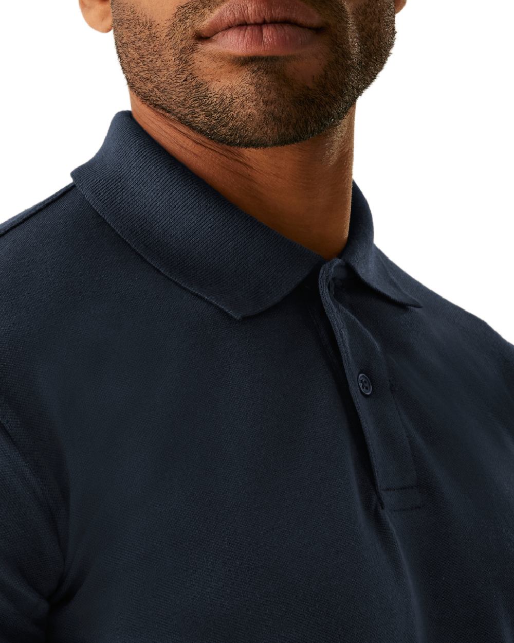 Navy coloured Regatta Mens Pro 50/50 Pique Polo T-Shirt on white background 