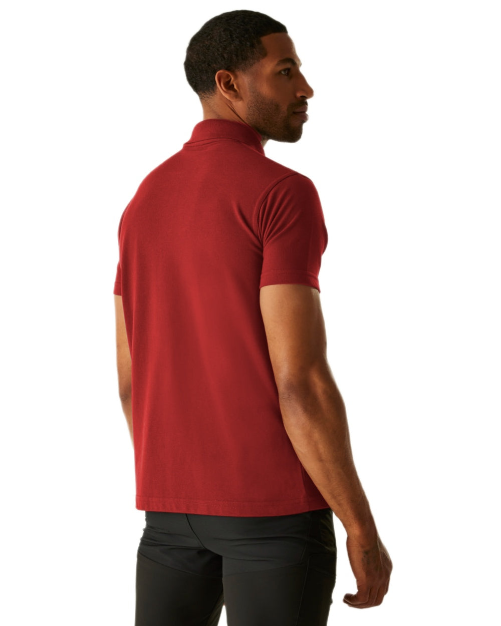 Red coloured Regatta Mens Pro 50/50 Pique Polo T-Shirt on white background 