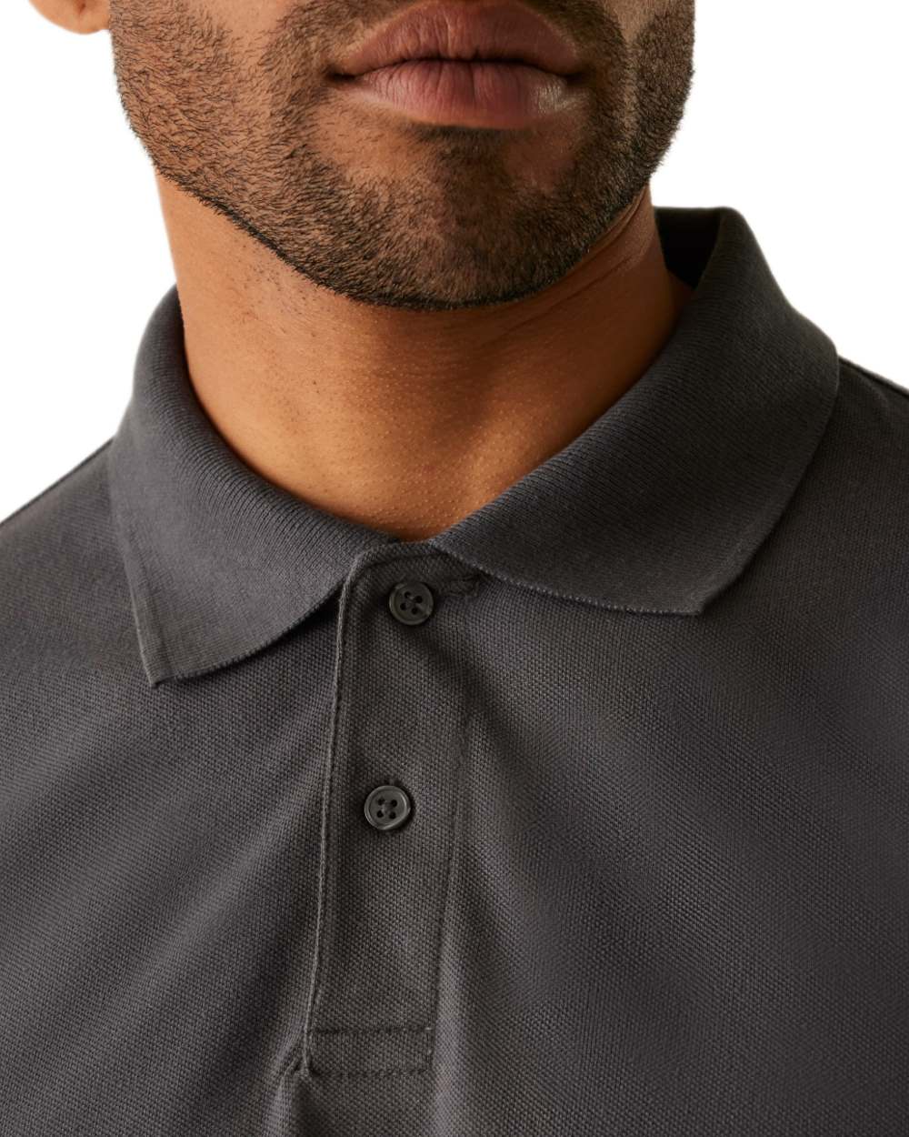 Solid Grey coloured Regatta Mens Pro 50/50 Pique Polo T-Shirt on white background 