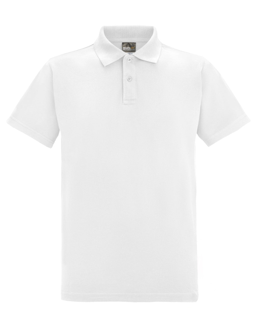 White coloured Regatta Mens Pro 50/50 Pique Polo T-Shirt on white background 