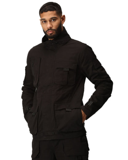 Black Coloured Regatta Mens Pro Utility Jacket on white background 