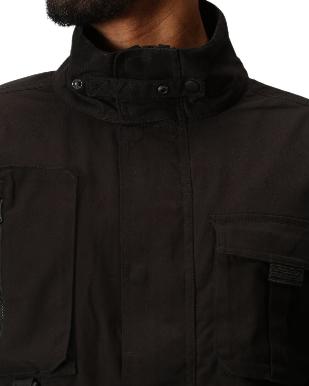 Black Coloured Regatta Mens Pro Utility Jacket on white background 