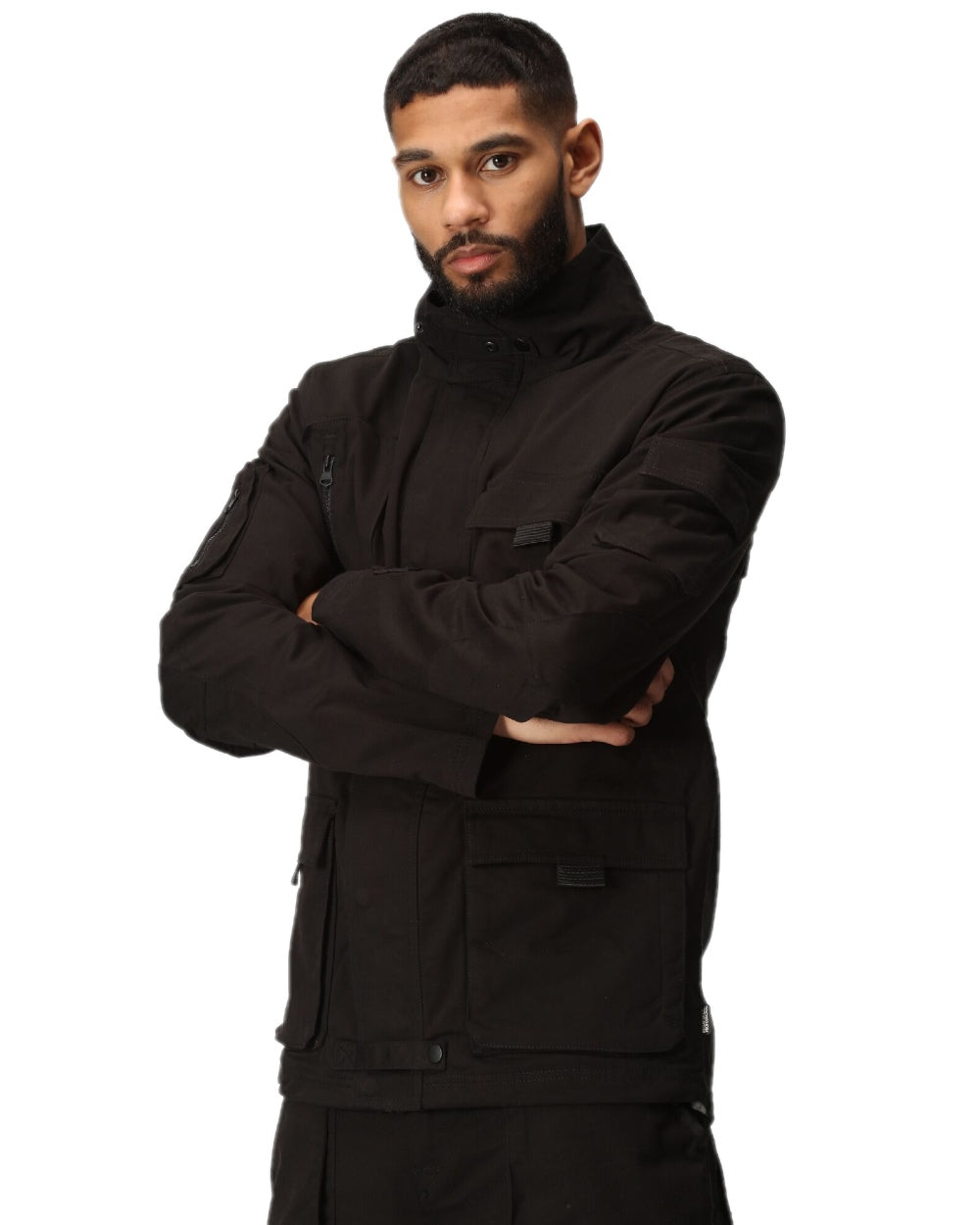 Black Coloured Regatta Mens Pro Utility Jacket on white background 