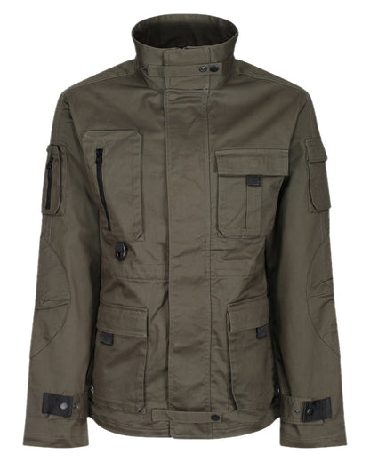 Khaki Coloured Regatta Mens Pro Utility Jacket on white background 