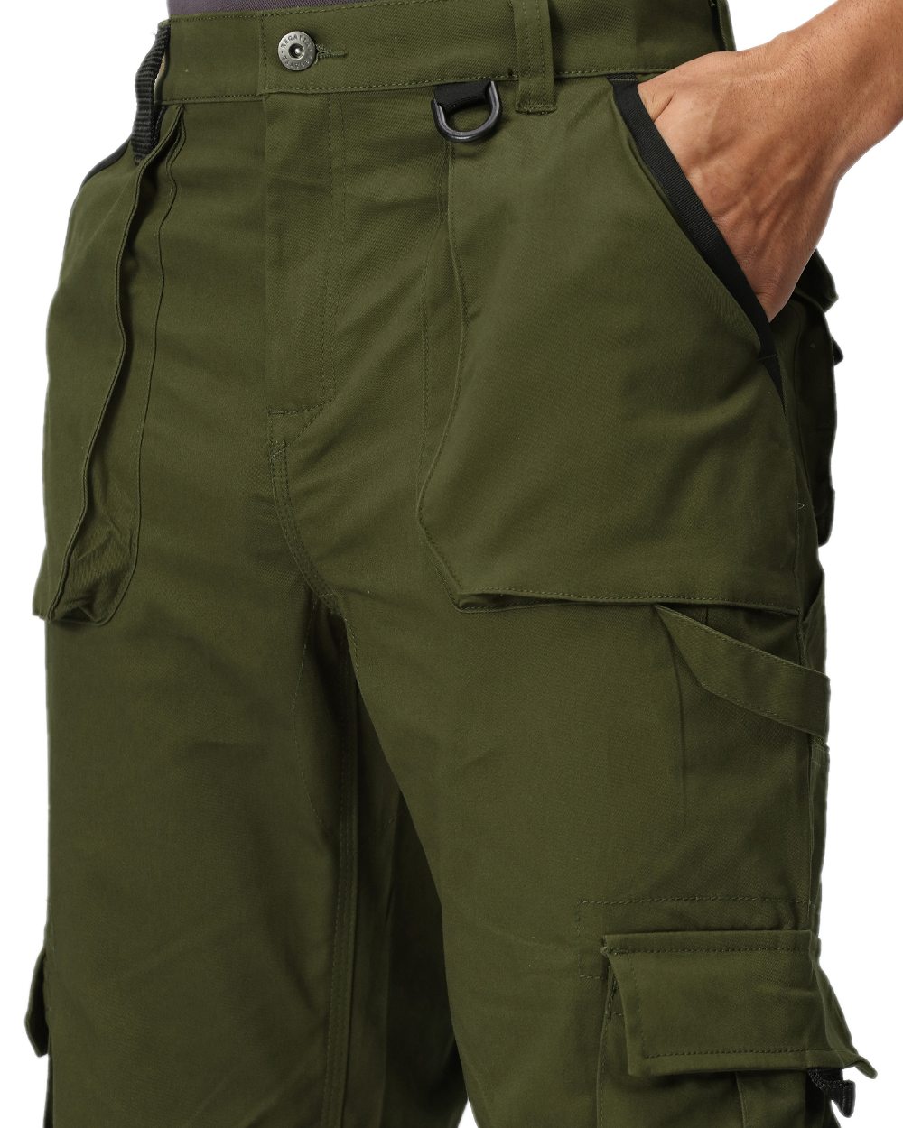 Khaki Coloured Regatta Mens Pro Utility Pant on white background 