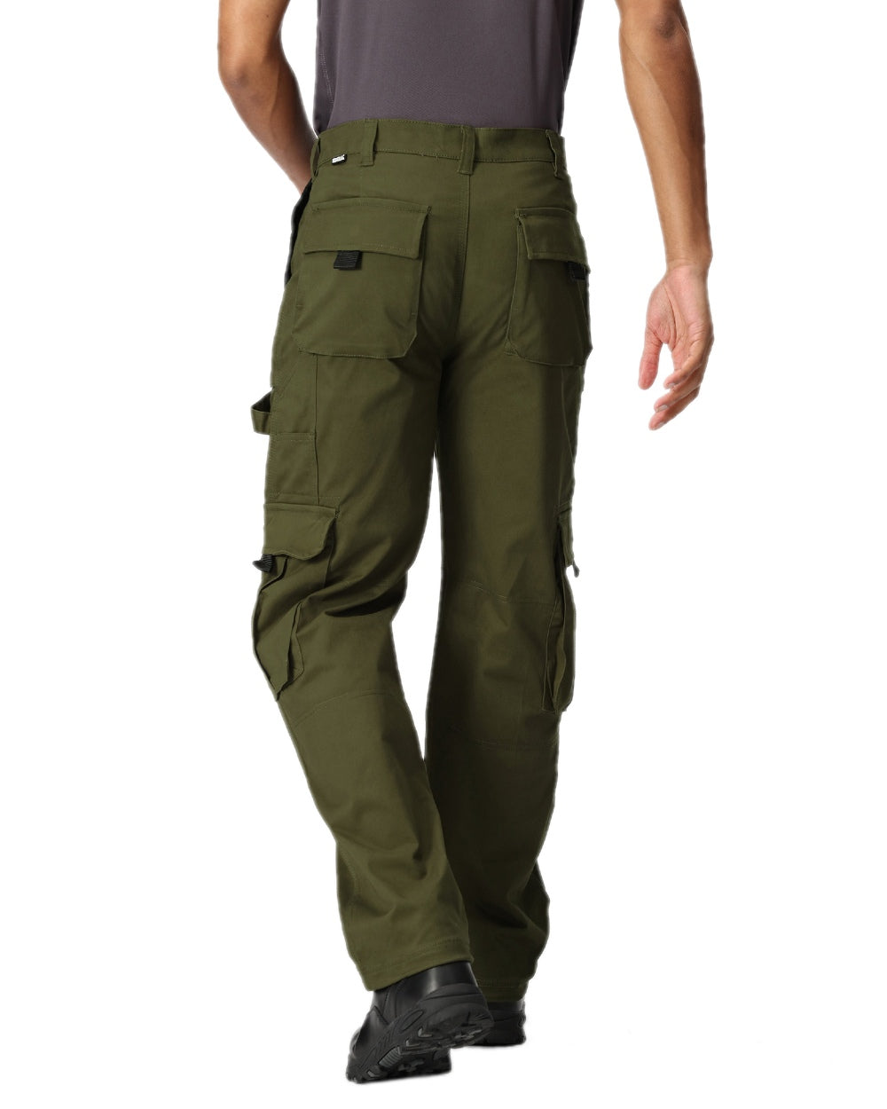 Khaki Coloured Regatta Mens Pro Utility Pant on white background 