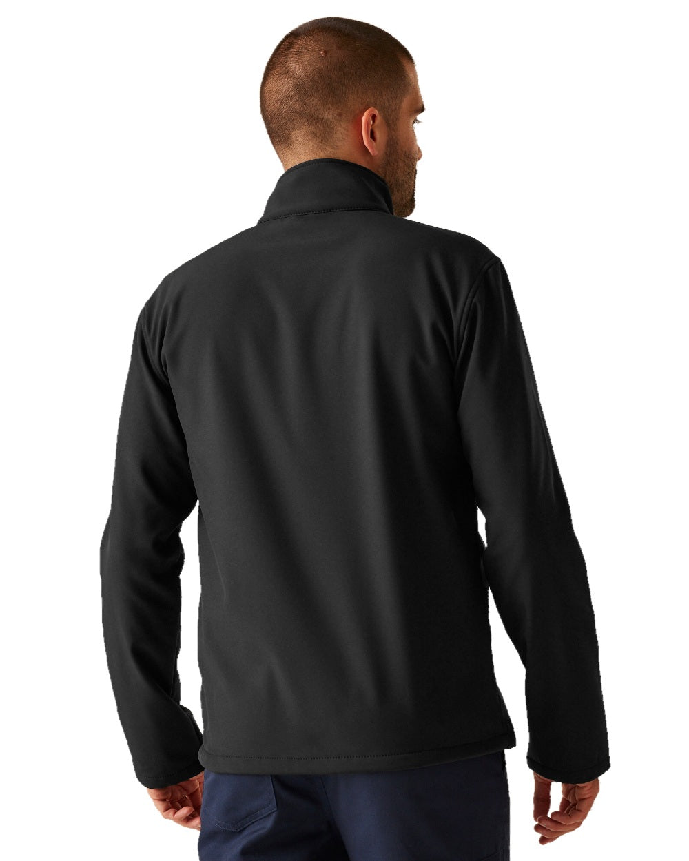 Black coloured Regatta Mens Reid Softshell Jacket on white background 