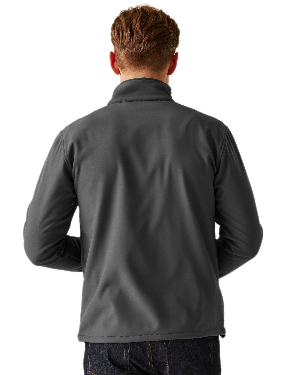 Seal Grey coloured Regatta Mens Reid Softshell Jacket on white background 