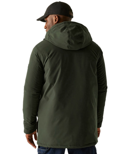 Green Coloured Regatta Mens Rhodo Padded Jacket on white background 
