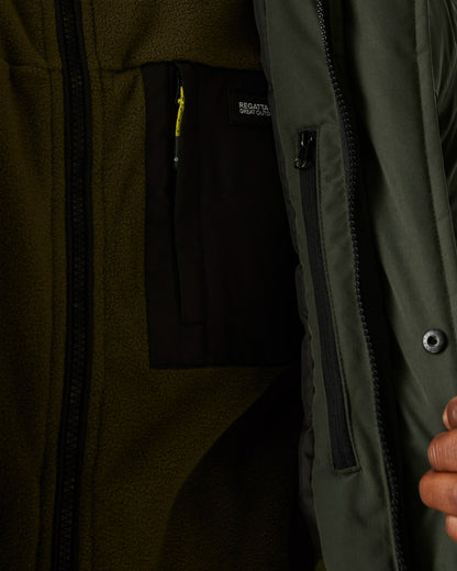 Green Coloured Regatta Mens Rhodo Padded Jacket on white background 