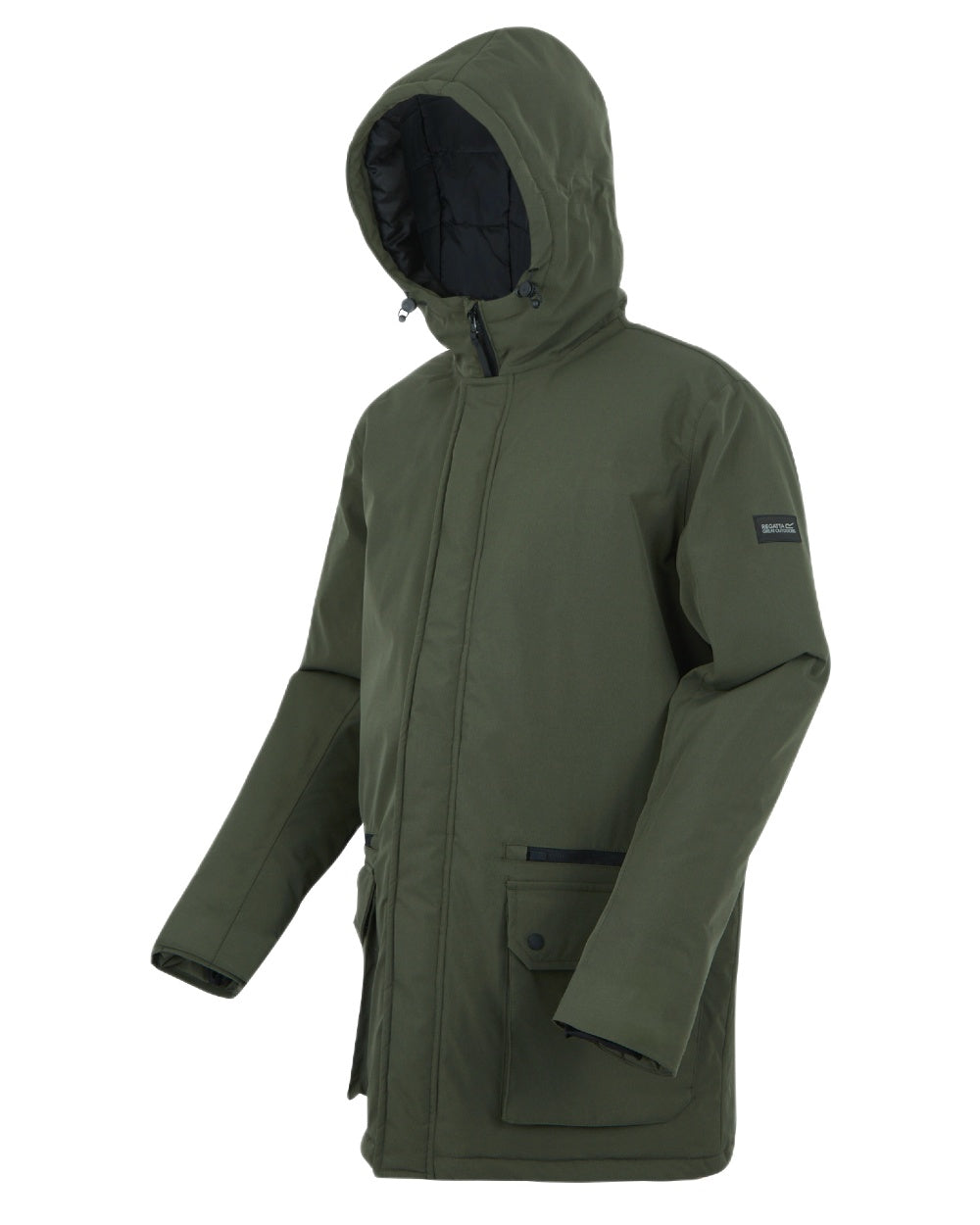 Green Coloured Regatta Mens Rhodo Padded Jacket on white background 