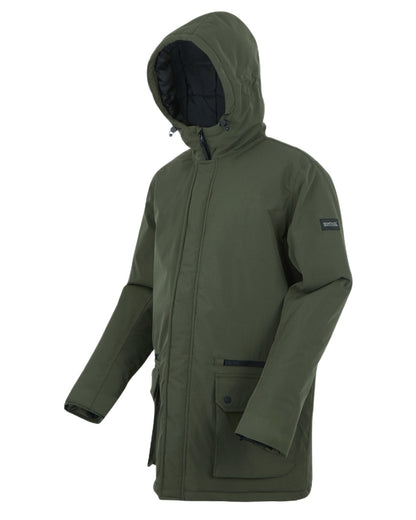 Green Coloured Regatta Mens Rhodo Padded Jacket on white background 