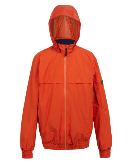 Rusty Orange Coloured Regatta Mens Shorebay Waterproof Jacket on white background 