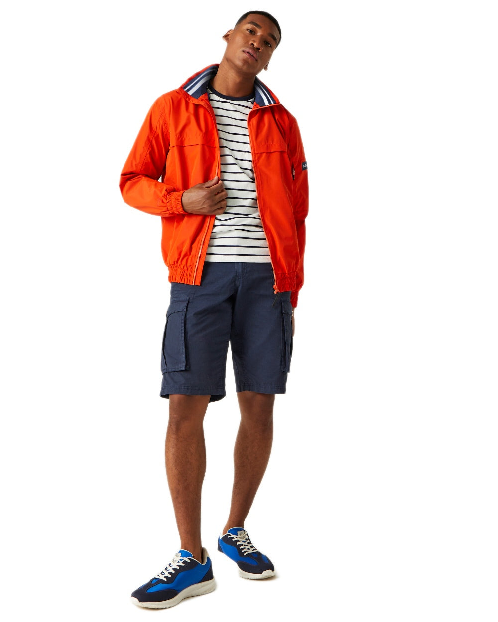 Rusty Orange Coloured Regatta Mens Shorebay Waterproof Jacket on white background 