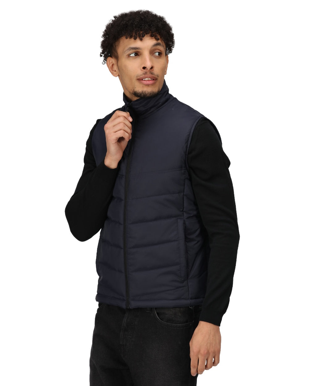 Navy coloured Regatta Mens Stage II Insulated Bodywarmer on white background 