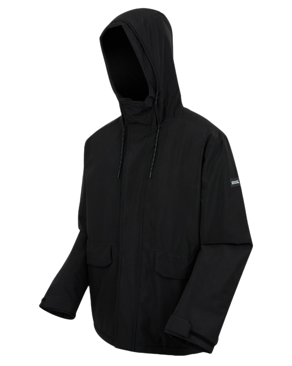 Black Coloured Regatta Mens Sterlings Waterproof Insulated Jacket on white background 