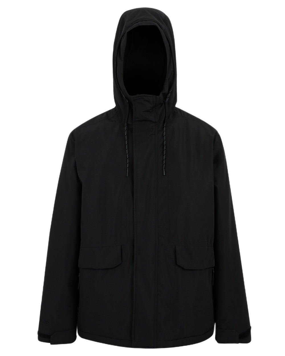 Black Coloured Regatta Mens Sterlings Waterproof Insulated Jacket on white background 