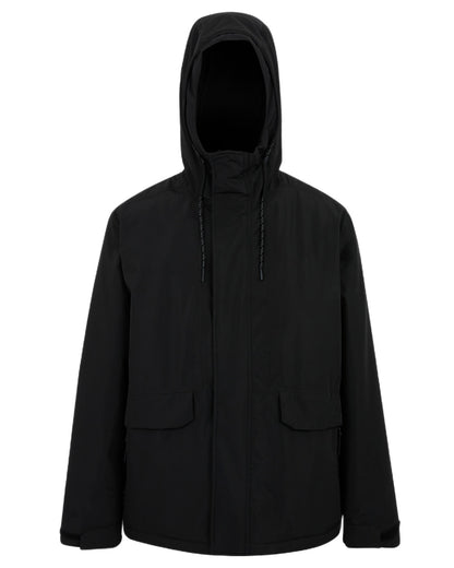 Black Coloured Regatta Mens Sterlings Waterproof Insulated Jacket on white background 