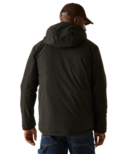 Black Coloured Regatta Mens Sterlings Waterproof Insulated Jacket on white background 