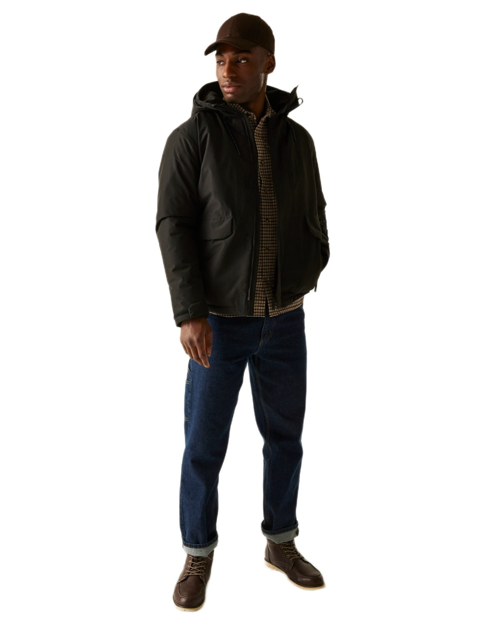 Black Coloured Regatta Mens Sterlings Waterproof Insulated Jacket on white background 