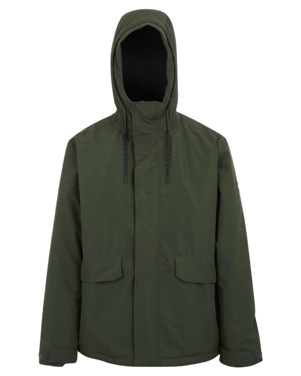 Dark Khaki Coloured Regatta Mens Sterlings Waterproof Insulated Jacket on white background 