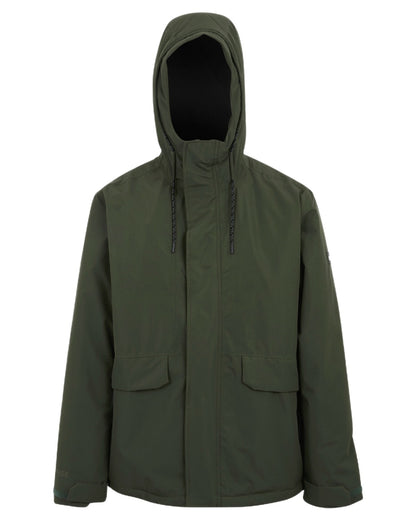 Dark Khaki Coloured Regatta Mens Sterlings Waterproof Insulated Jacket on white background 