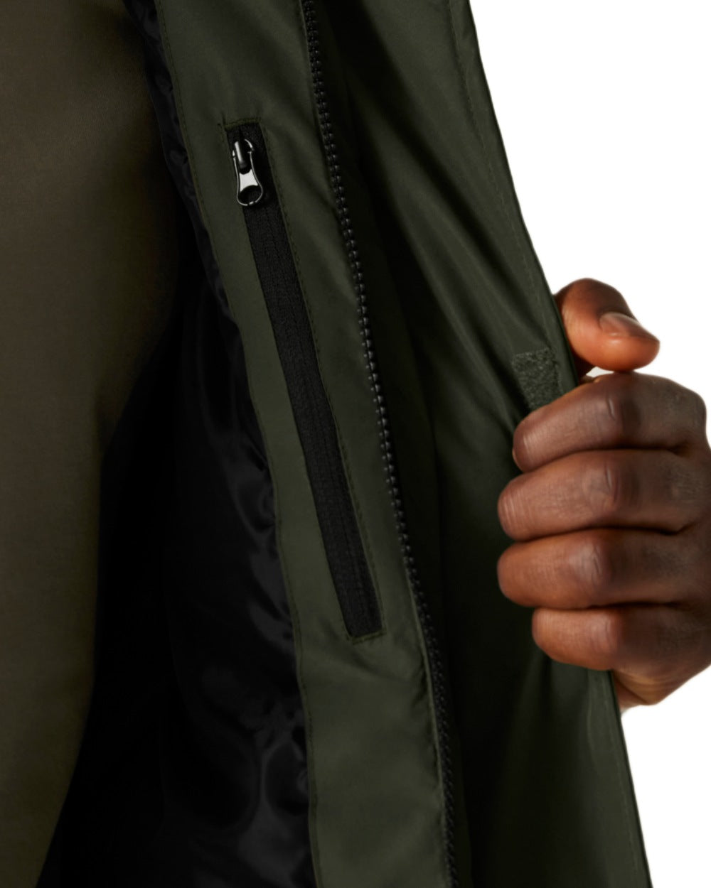 Dark Khaki Coloured Regatta Mens Sterlings Waterproof Insulated Jacket on white background 