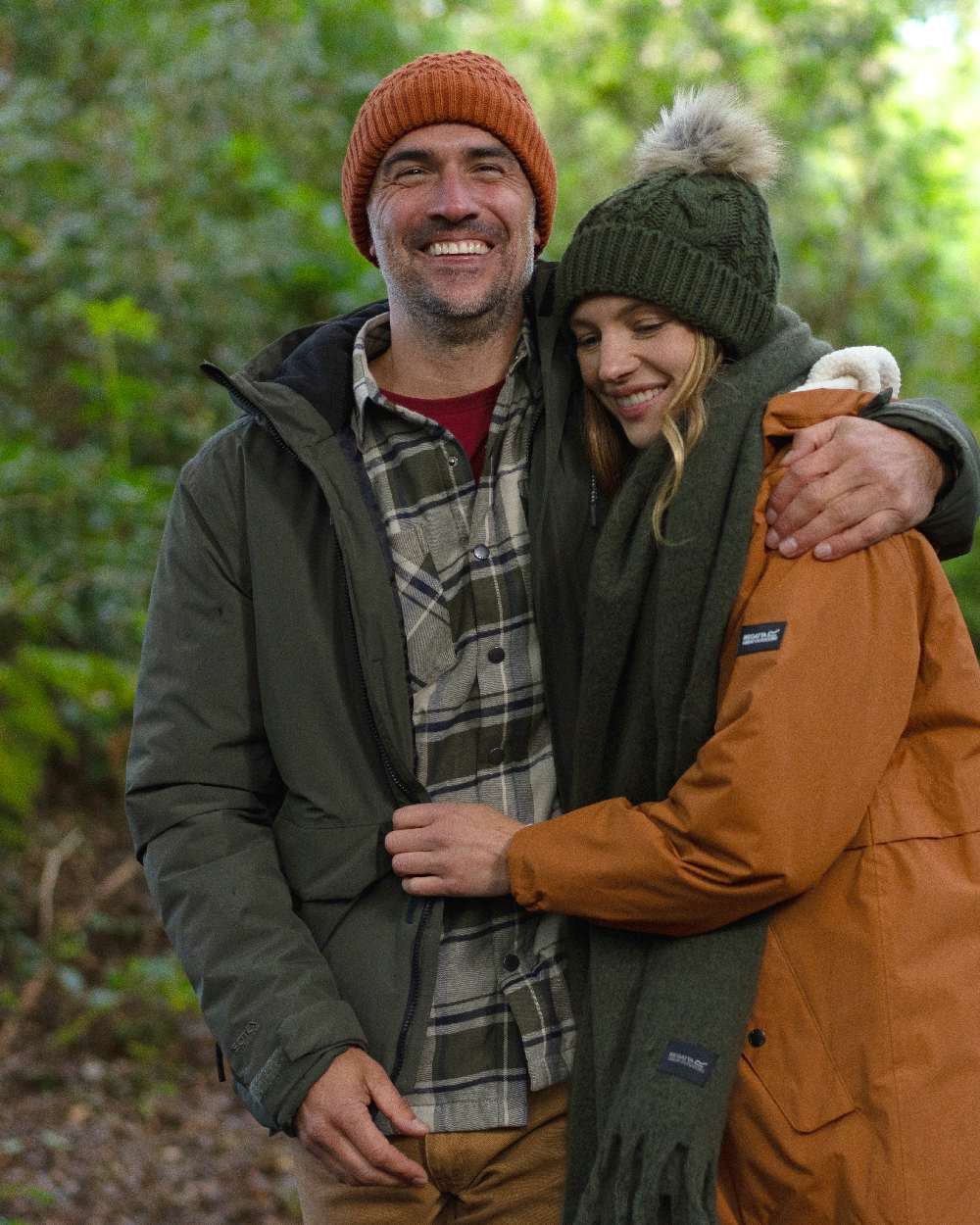 Dark Khaki Coloured Regatta Mens Sterlings Waterproof Insulated Jacket on forest background 