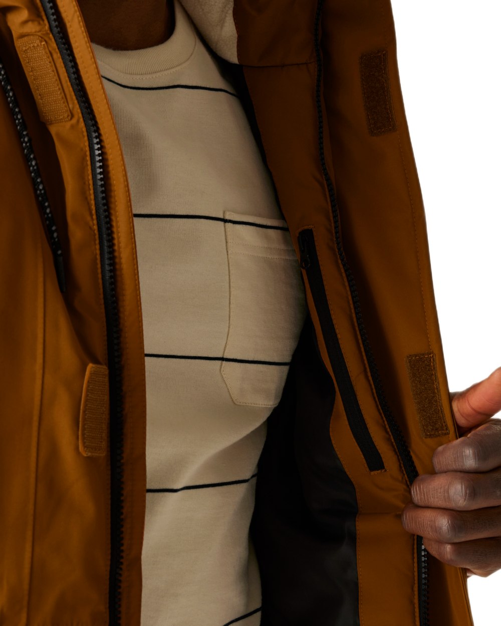 Glazed Ginger Coloured Regatta Mens Sterlings Waterproof Insulated Jacket on white background 