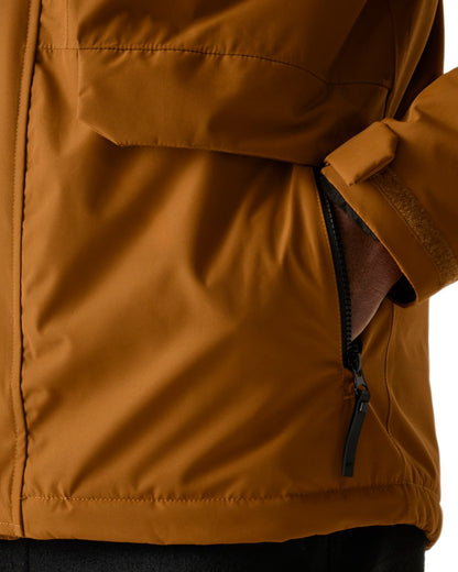 Glazed Ginger Coloured Regatta Mens Sterlings Waterproof Insulated Jacket on white background 