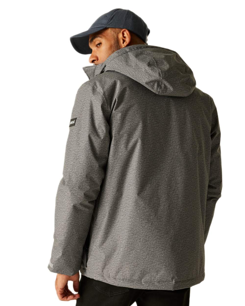 Grey Coloured Regatta Mens Sterlings Waterproof Insulated Jacket on white background 