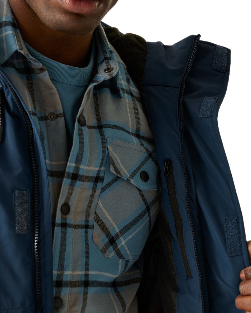 Navy Blue Coloured Regatta Mens Sterlings Waterproof Insulated Jacket on white background 