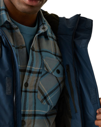Navy Blue Coloured Regatta Mens Sterlings Waterproof Insulated Jacket on white background 