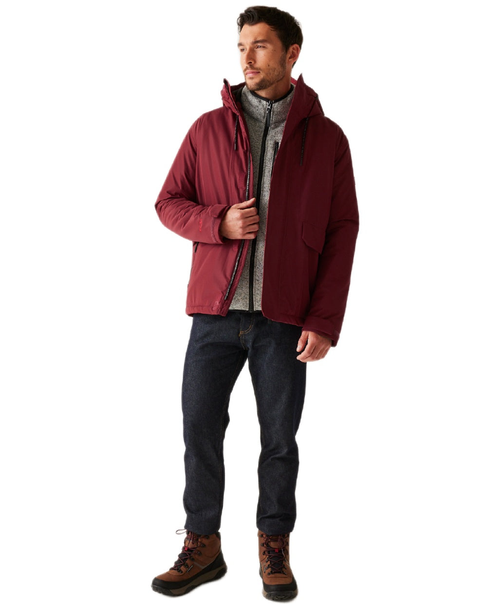 Red Coloured Regatta Mens Sterlings Waterproof Insulated Jacket on white background 
