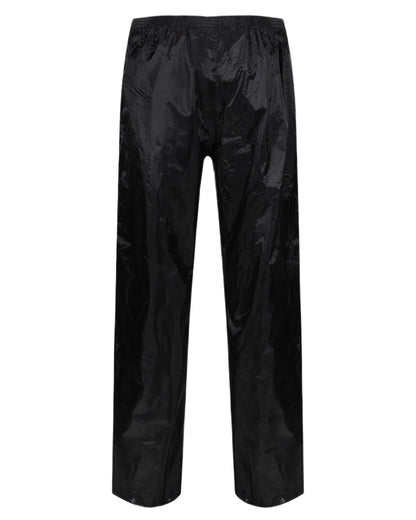 Black Coloured Regatta Mens Stormbreak Waterproof Overtrousers on white background 