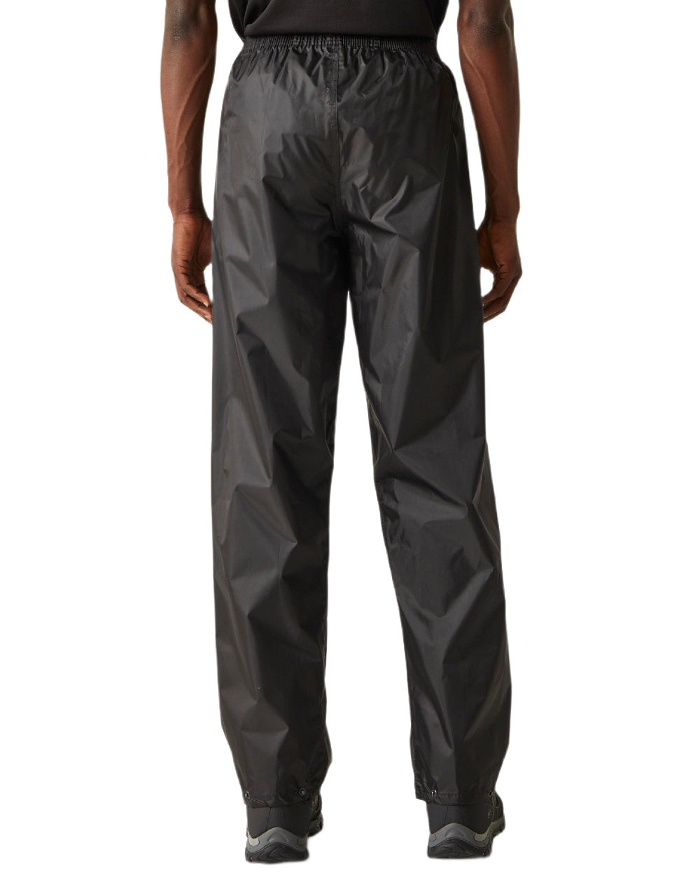 Black Coloured Regatta Mens Stormbreak Waterproof Overtrousers on white background 