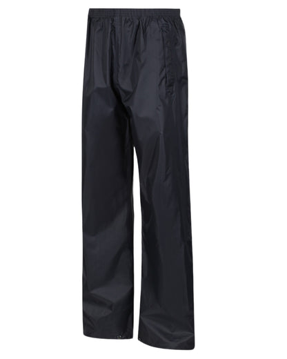 Navy Coloured Regatta Mens Stormbreak Waterproof Overtrousers on white background 